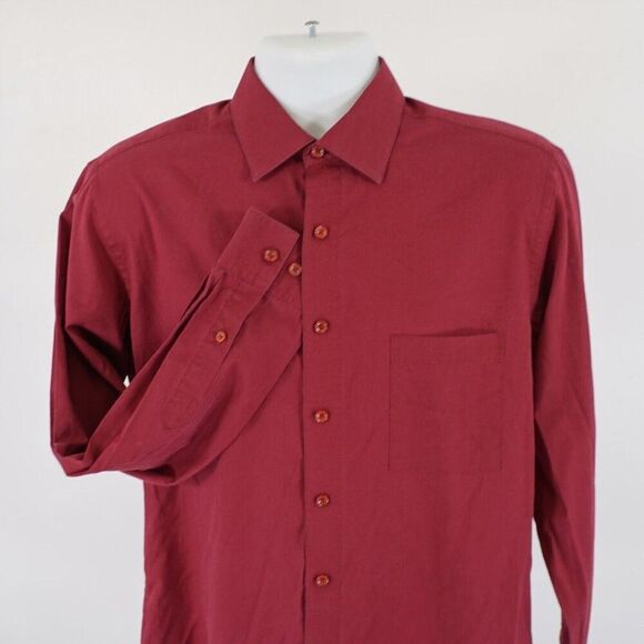 Pierre Cardin Slim Fit Red 2XL Collared Dress Shirt‎ Pocket Cotton Blend - Picture 1 of 10